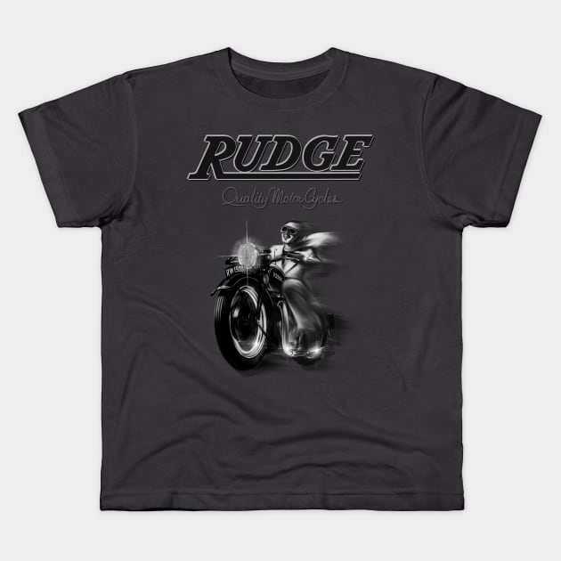 Classic Rudge Motorcycle Company Kids T-Shirt by MotorManiac